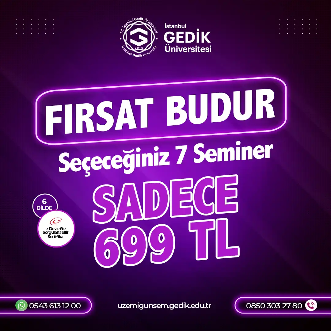 Bugüne Özel 7 Seminer SADECE 699₺